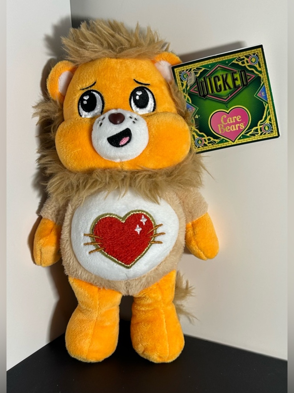 Care Bears x Wicked Tenderheart Bear Cowardly Lion 8" Plush Toy NWT